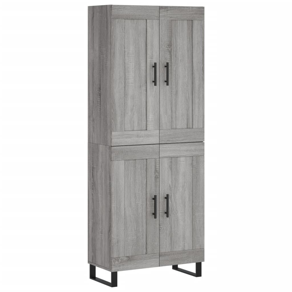 vidaXL Highboard Grey Sonoma 69.5x34x180 cm Engineered Wood