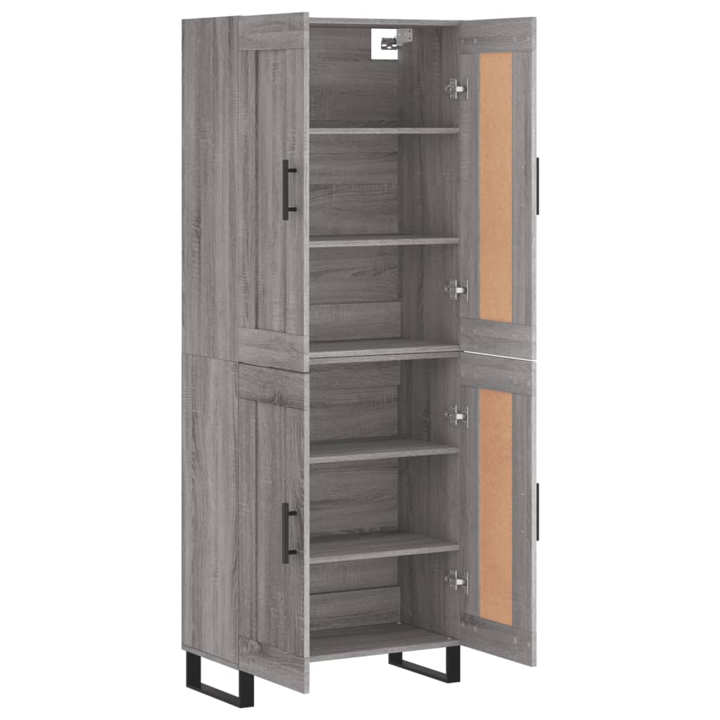 vidaXL Highboard Grey Sonoma 69.5x34x180 cm Engineered Wood