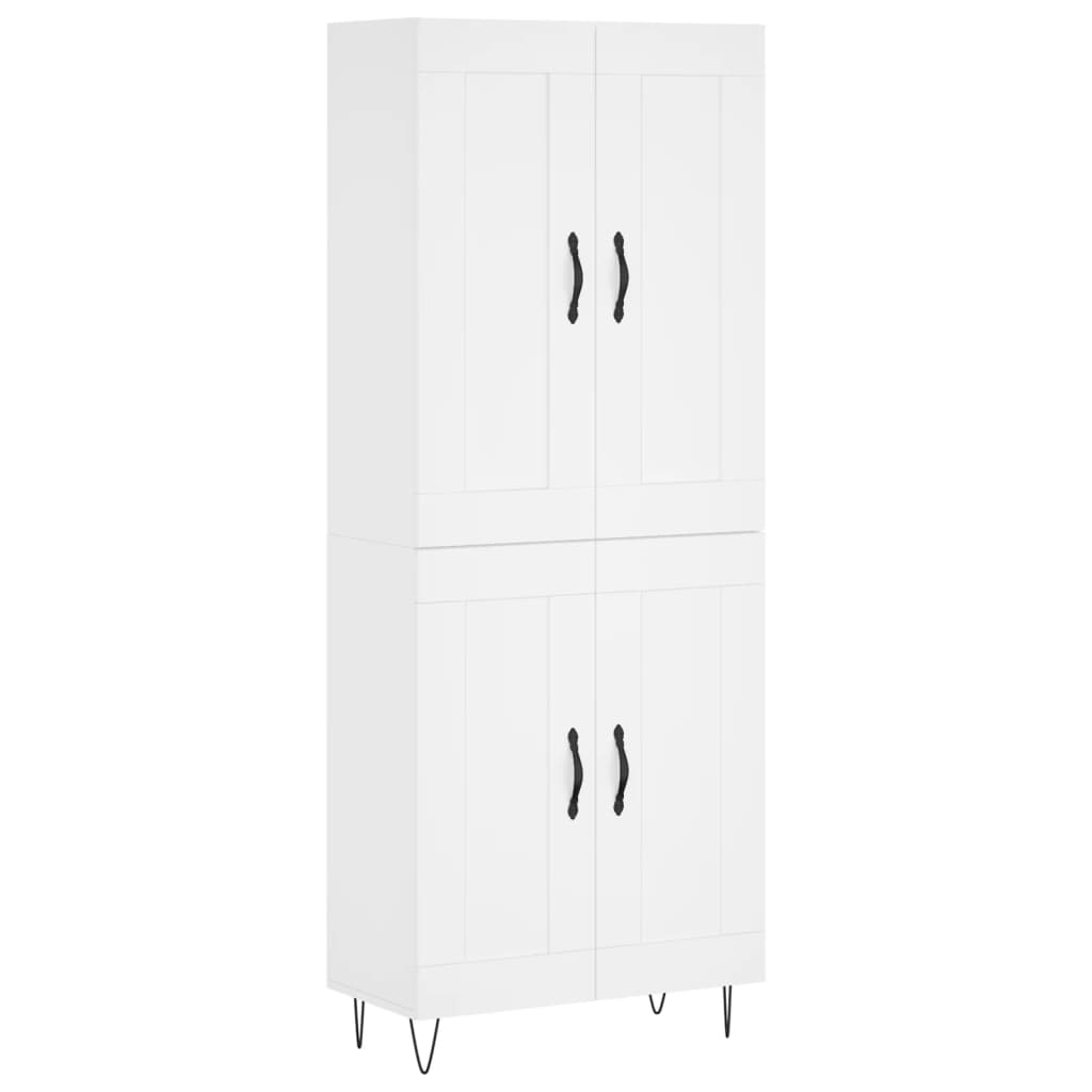 Highboard White 69.5x34x180 cm Engineered Wood