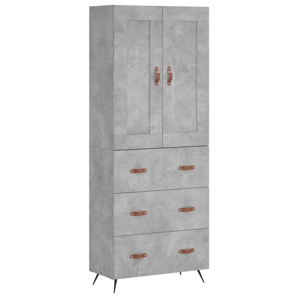 Highboard Concrete Grey 69,5x34x180 cm Engineered Wood