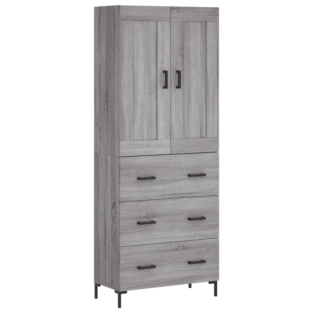 Highboard Grey Sonoma 69,5x34x180 cm Engineered Wood