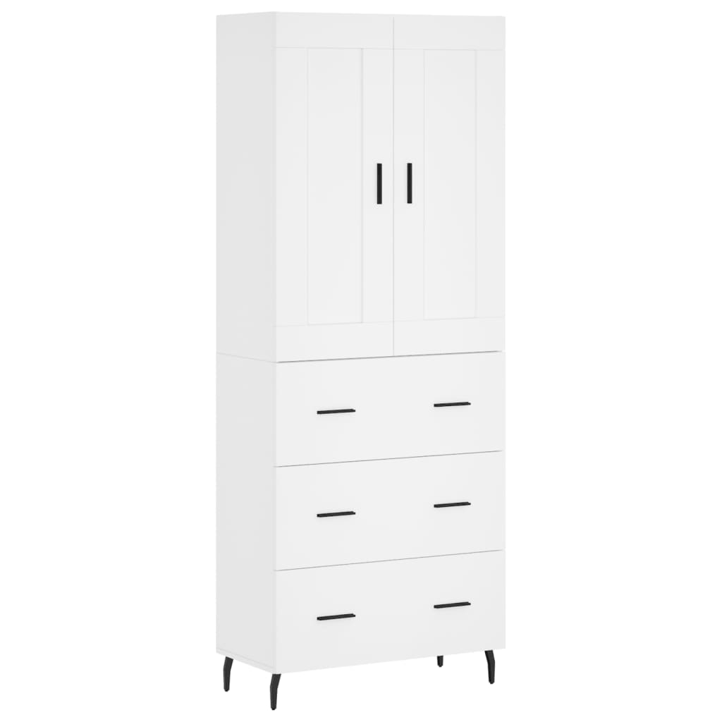 Highboard White 69,5x34x180 cm Engineered Wood