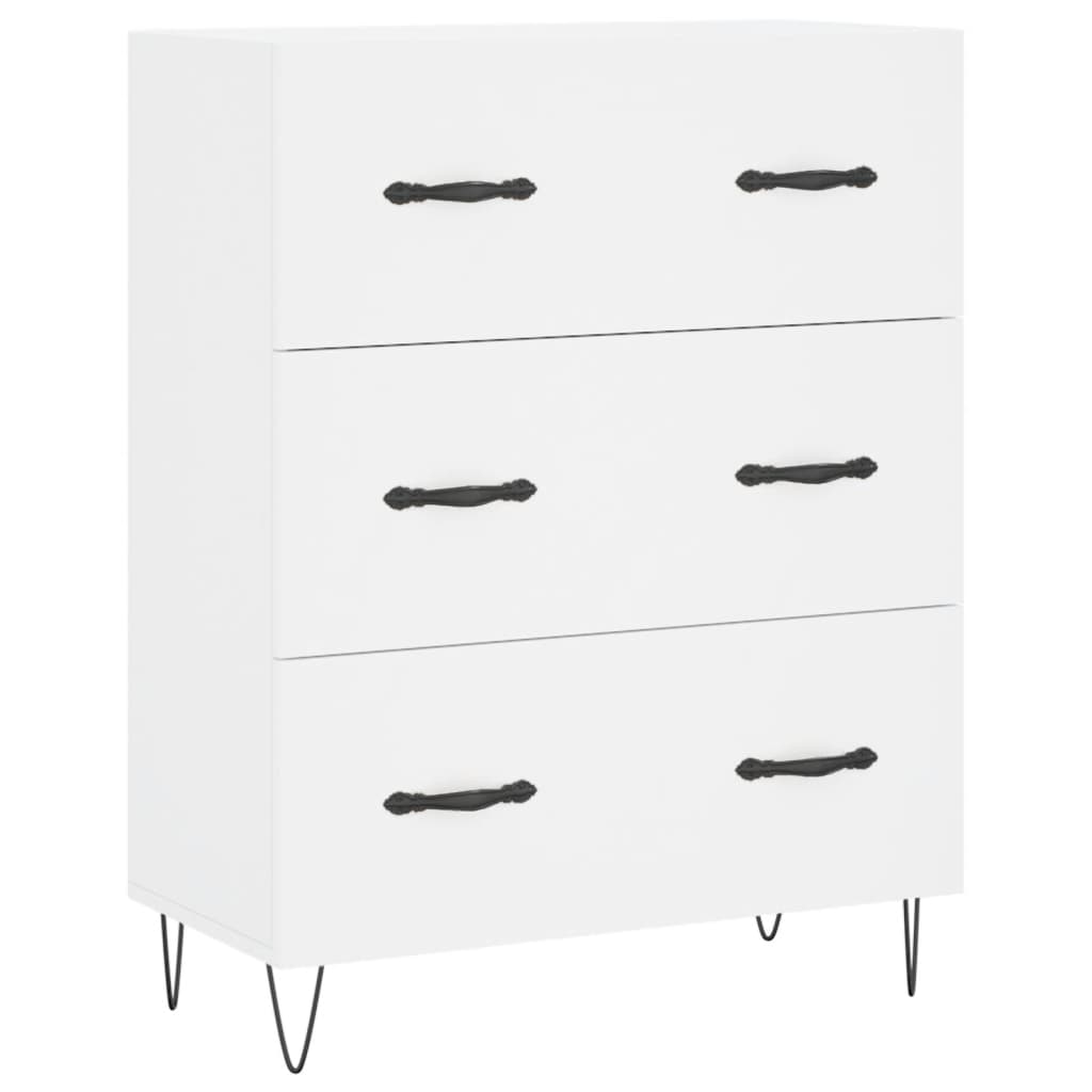 Highboard White 69,5x34x180 cm Engineered Wood