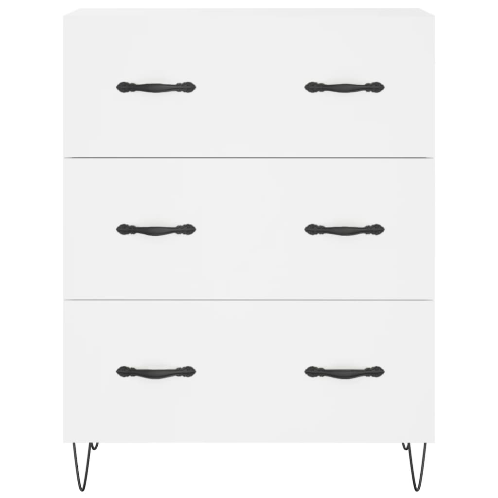 Highboard White 69,5x34x180 cm Engineered Wood