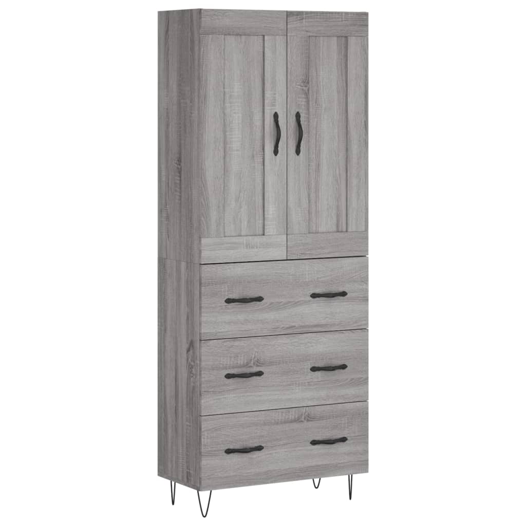 Highboard Grey Sonoma 69,5x34x180 cm Engineered Wood