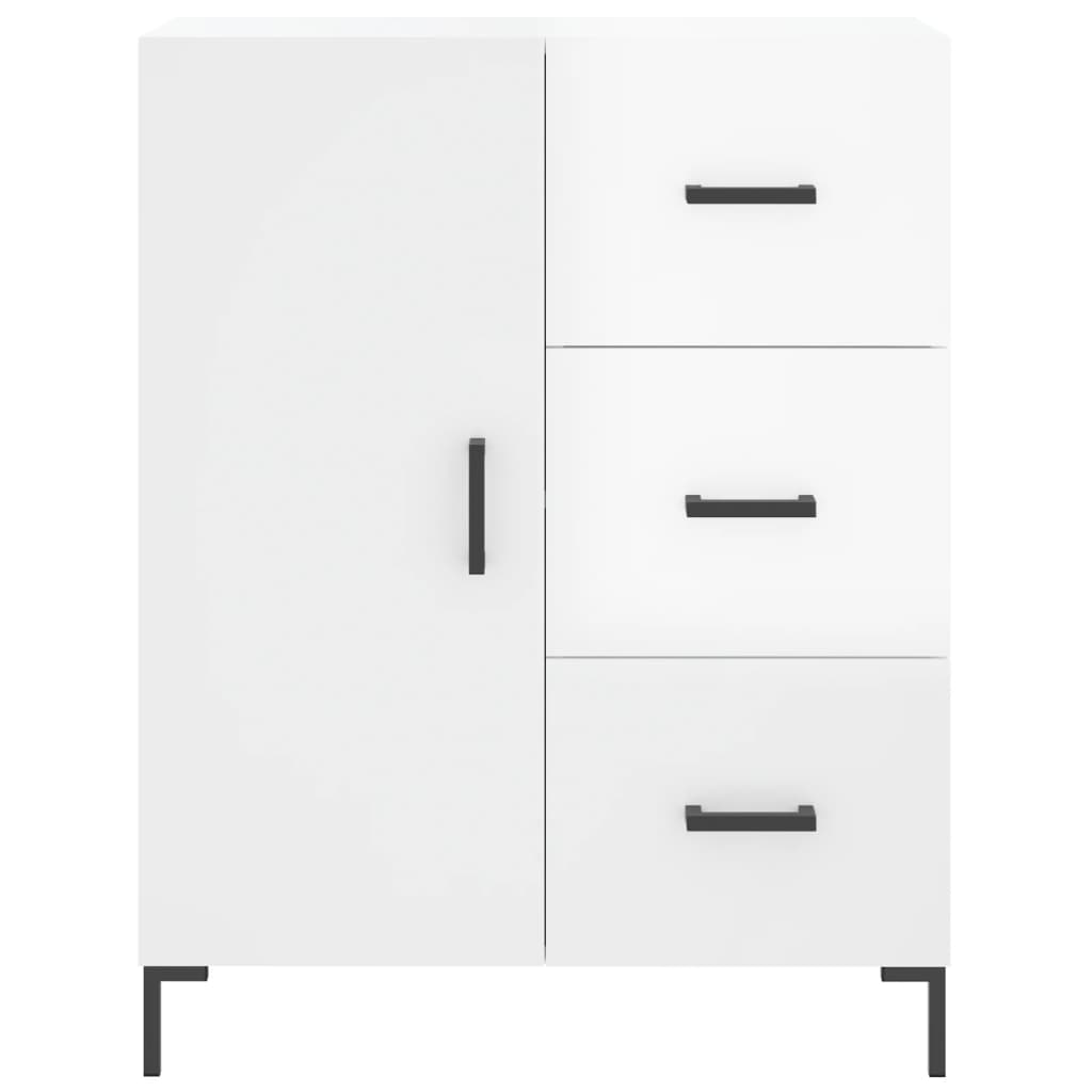 vidaXL Highboard High Gloss White 69.5x34x180 cm Engineered Wood