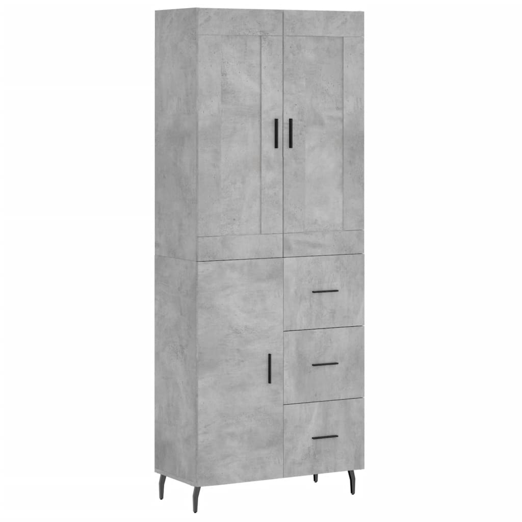 Highboard Concrete Grey 69,5x34x180 cm Engineered Wood