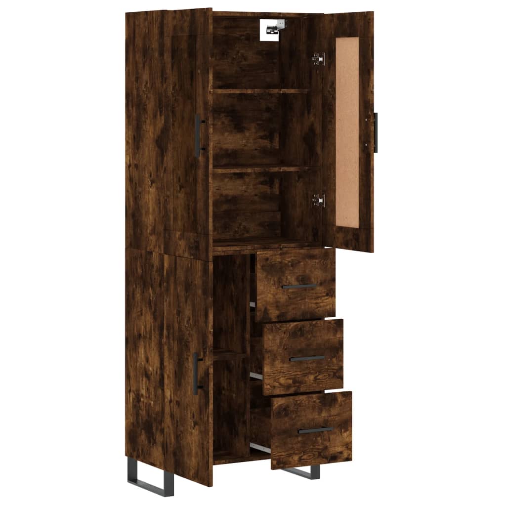 Highboard Smoked Oak 69,5x34x180 cm Engineered Wood