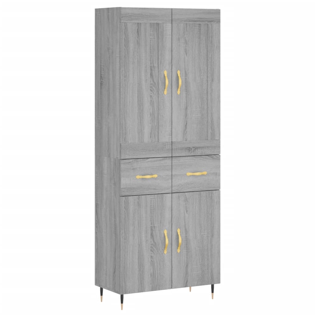 vidaXL Highboard Grey Sonoma 69.5x34x180 cm Engineered Wood