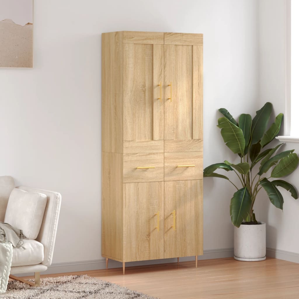 Highboard Sonoma Oak 69,5x34x180 cm Engineered Wood