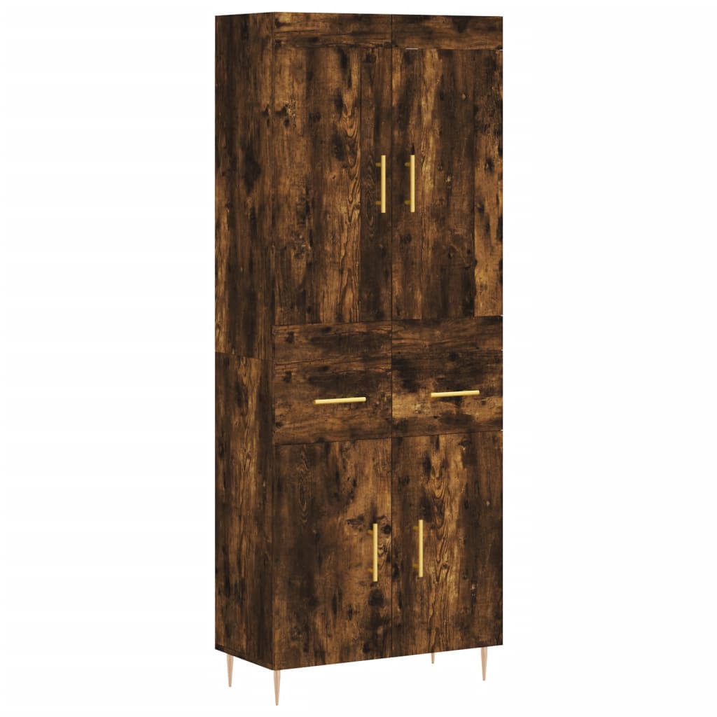 Highboard Smoked Oak 69.5x34x180 cm Engineered Wood