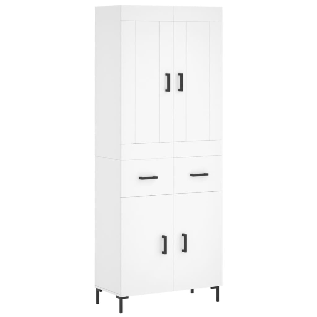 Highboard White 69,5x34x180 cm Engineered Wood