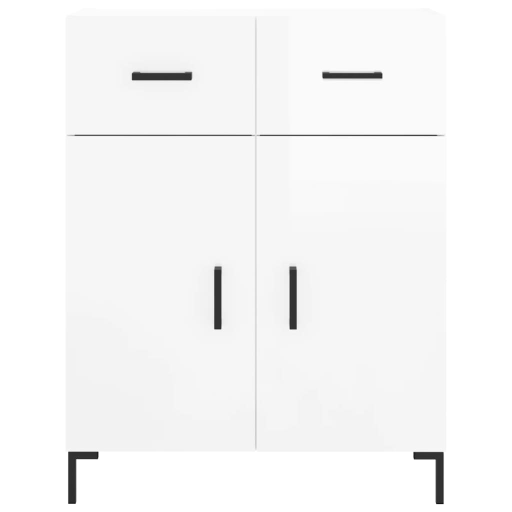 vidaXL Highboard High Gloss White 69.5x34x180 cm Engineered Wood