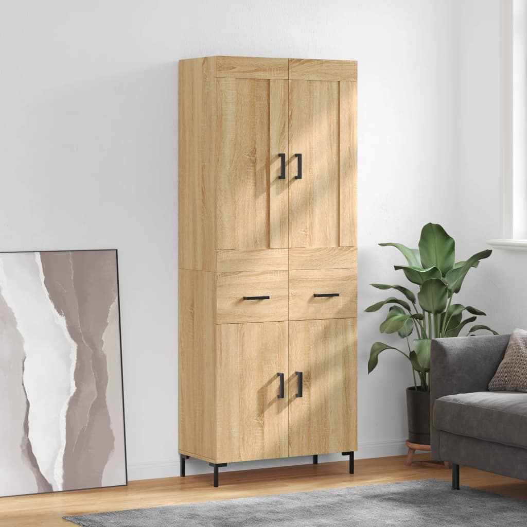 Highboard Sonoma Oak 69.5x34x180 cm Engineered Wood