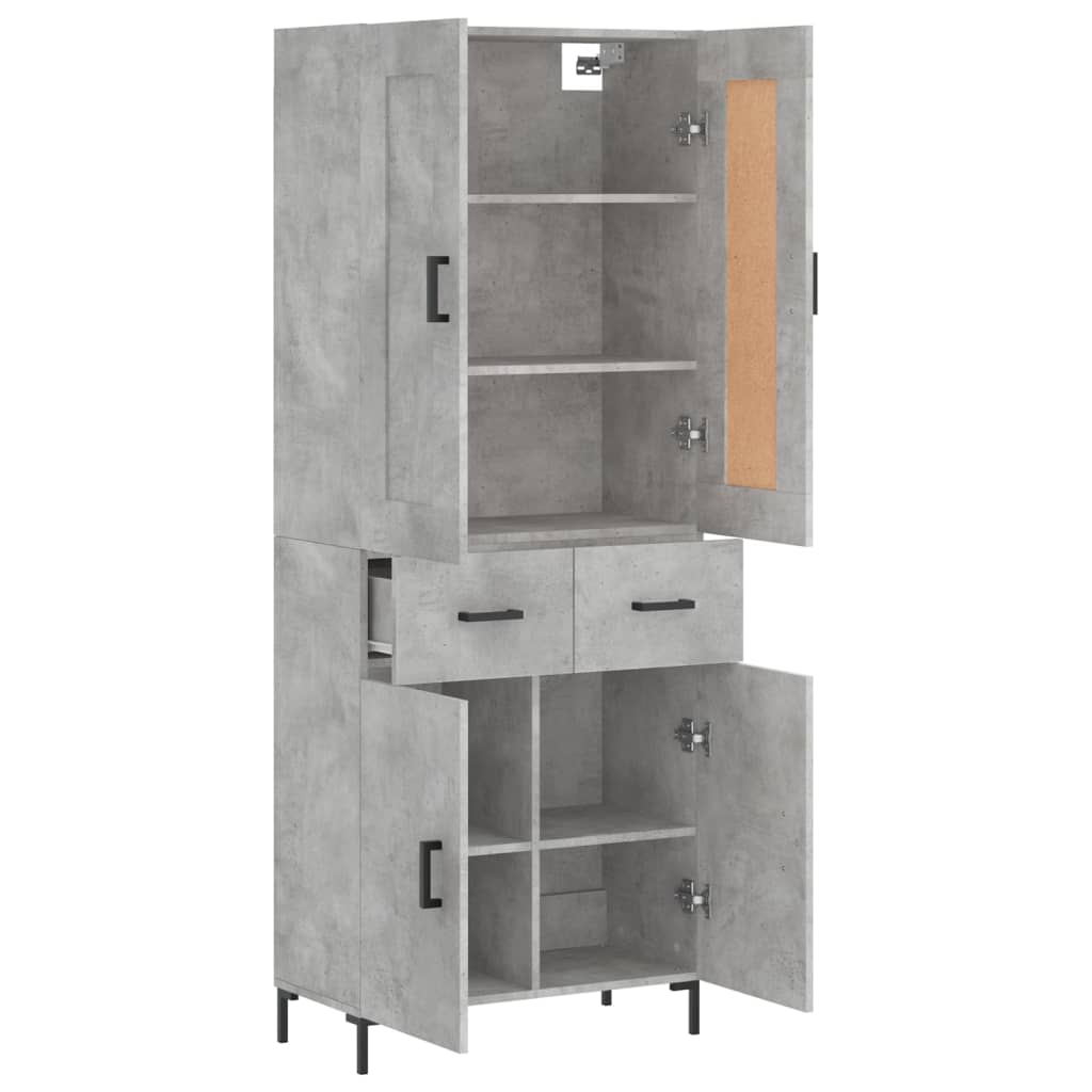 Highboard Concrete Grey 69,5x34x180 cm Engineered Wood