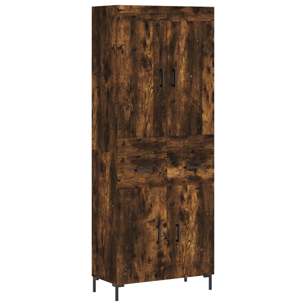 Highboard Smoked Oak 69,5x34x180 cm Engineered Wood