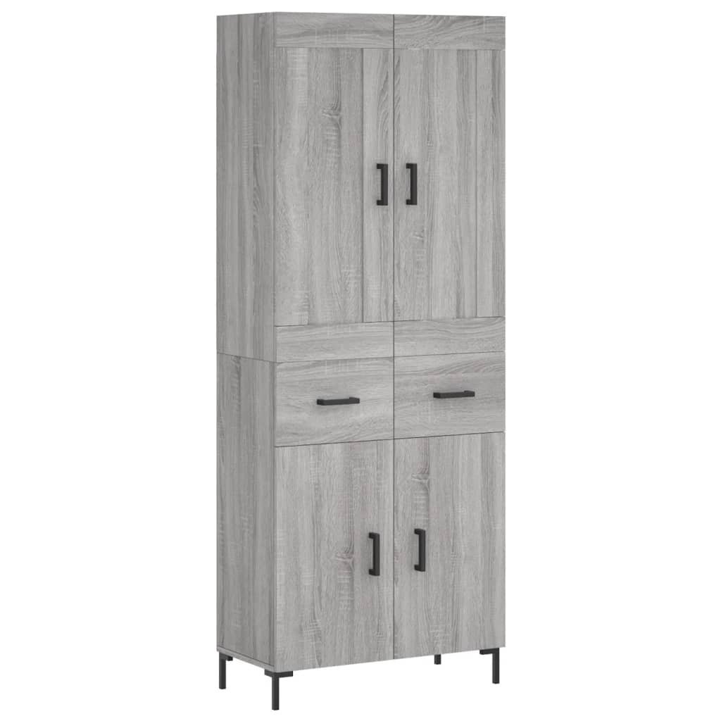 Highboard Grey Sonoma 69,5x34x180 cm Engineered Wood