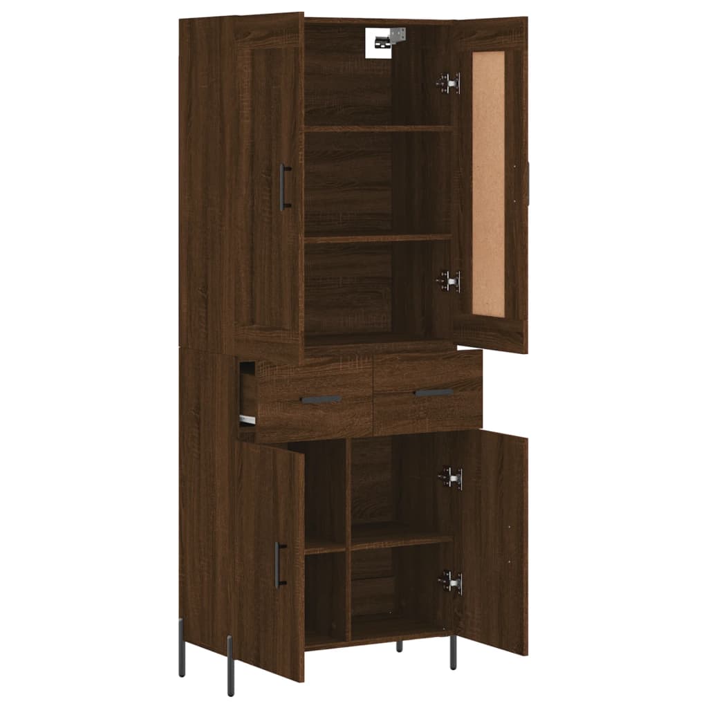 vidaXL Highboard Brown Oak 69.5x34x180 cm Engineered Wood