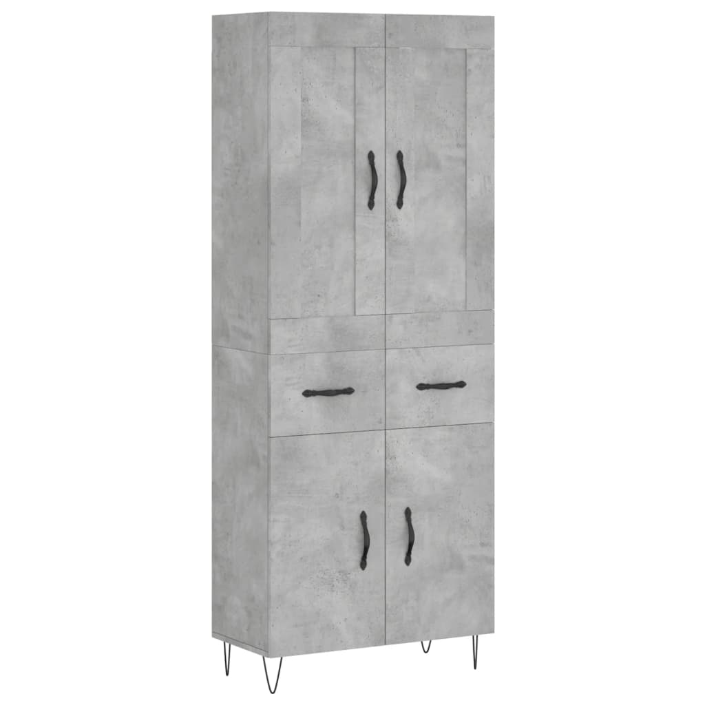 Highboard Concrete Grey 69,5x34x180 cm Engineered Wood