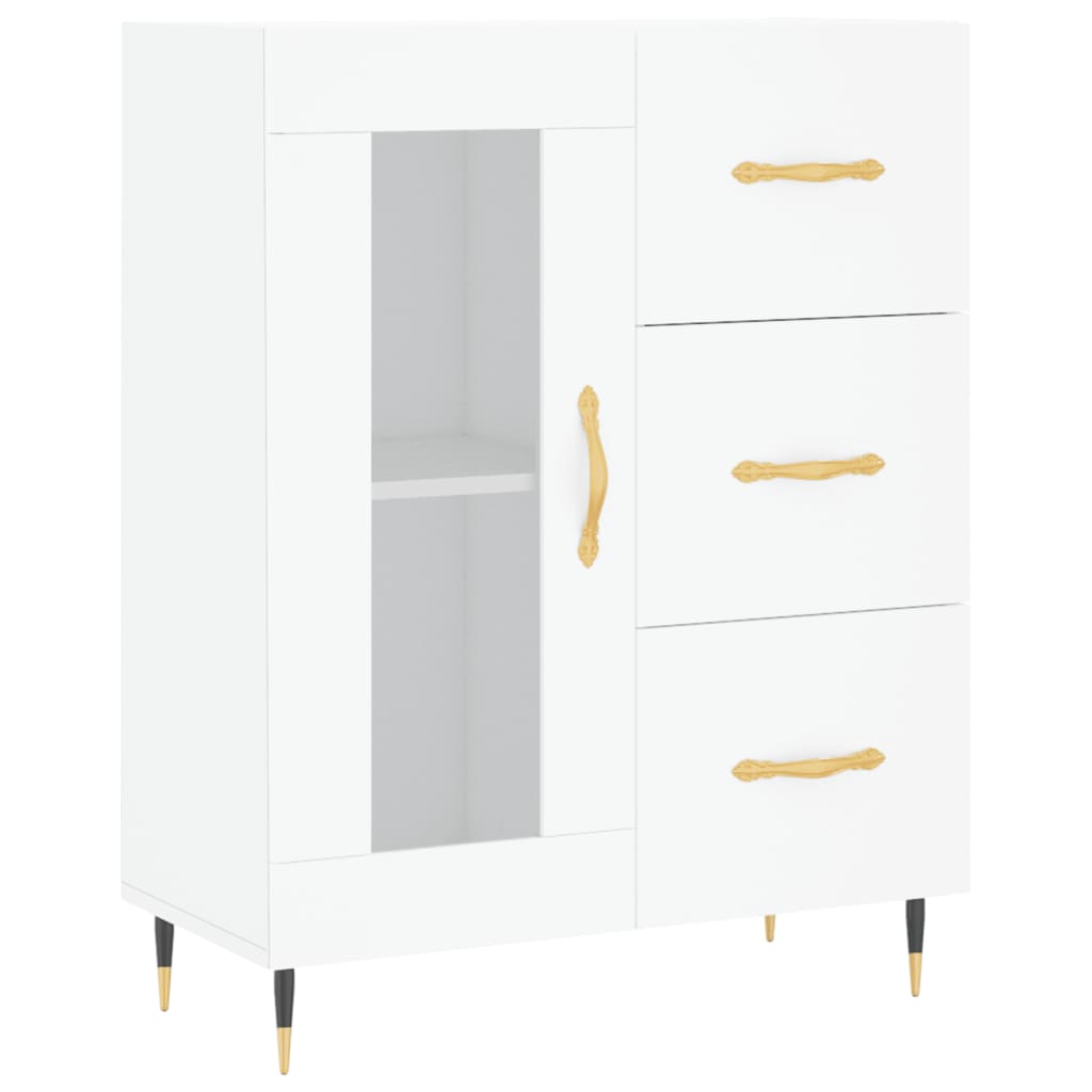 Highboard White 69,5x34x180 cm Engineered Wood