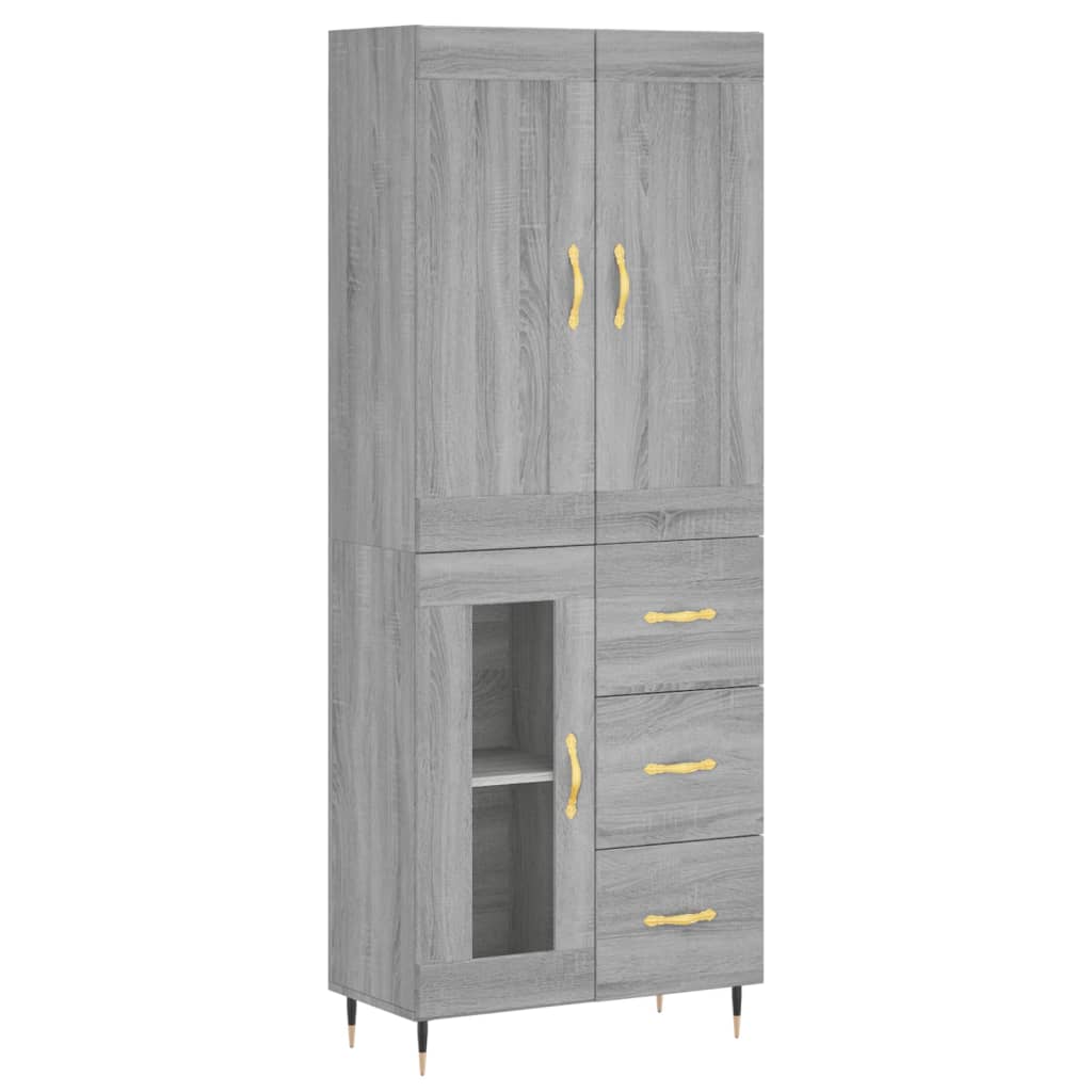 Highboard Grey Sonoma 69,5x34x180 cm Engineered Wood