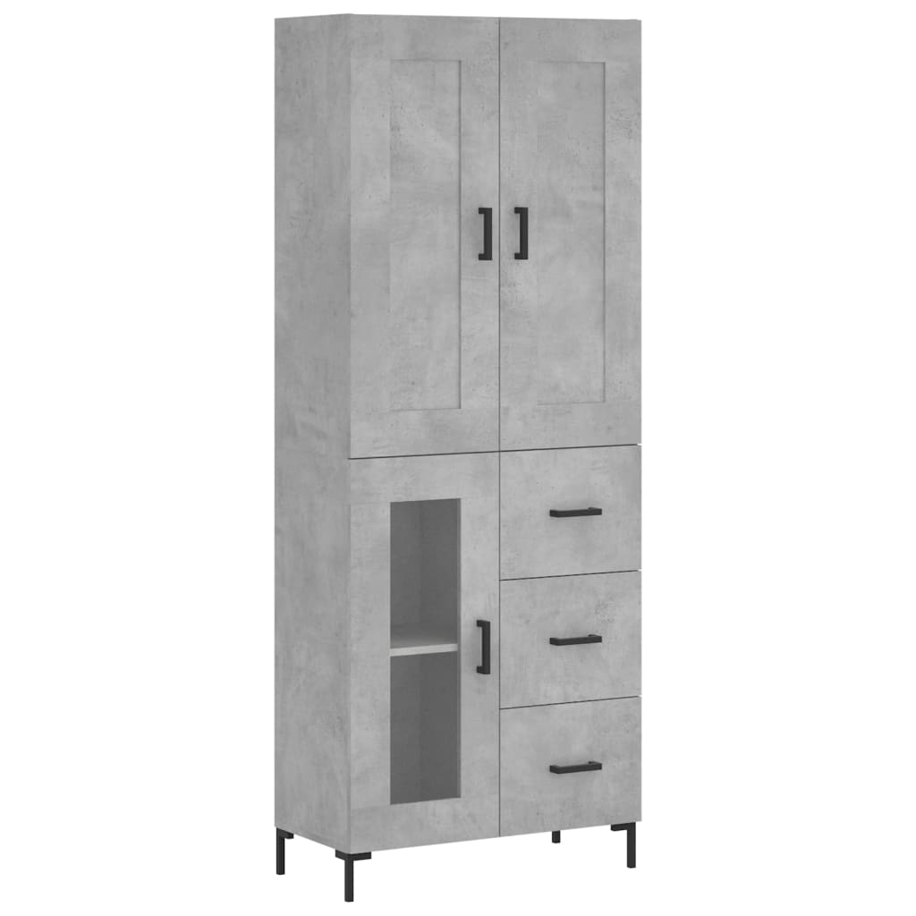 Highboard Concrete Grey 69,5x34x180 cm Engineered Wood