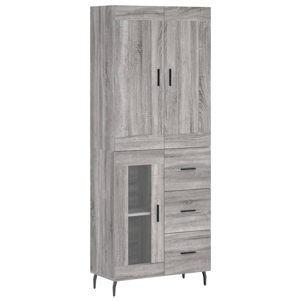 vidaXL Highboard Grey Sonoma 69.5x34x180 cm Engineered Wood