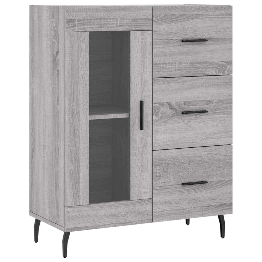 vidaXL Highboard Grey Sonoma 69.5x34x180 cm Engineered Wood