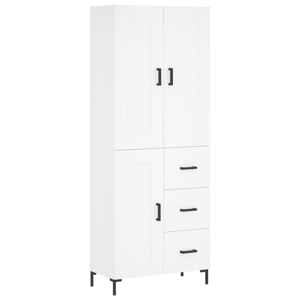 Highboard White 69,5x34x180 cm Engineered Wood