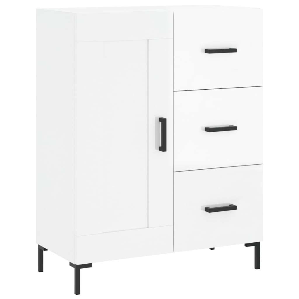 vidaXL Highboard High Gloss White 69.5x34x180 cm Engineered Wood