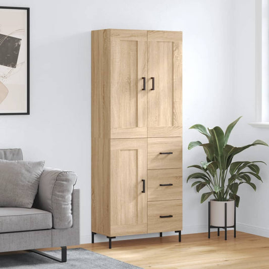 Highboard Sonoma Oak 69,5x34x180 cm Engineered Wood