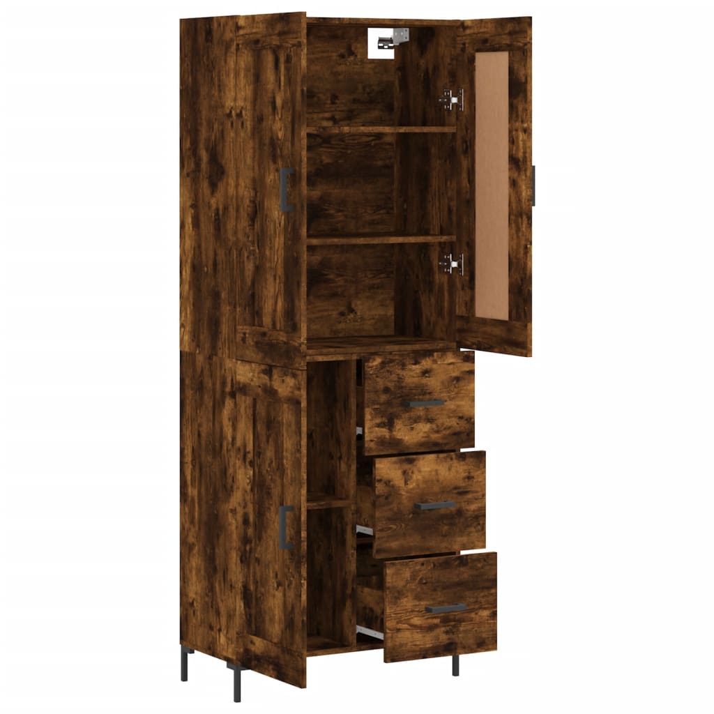 Highboard Smoked Oak 69,5x34x180 cm Engineered Wood