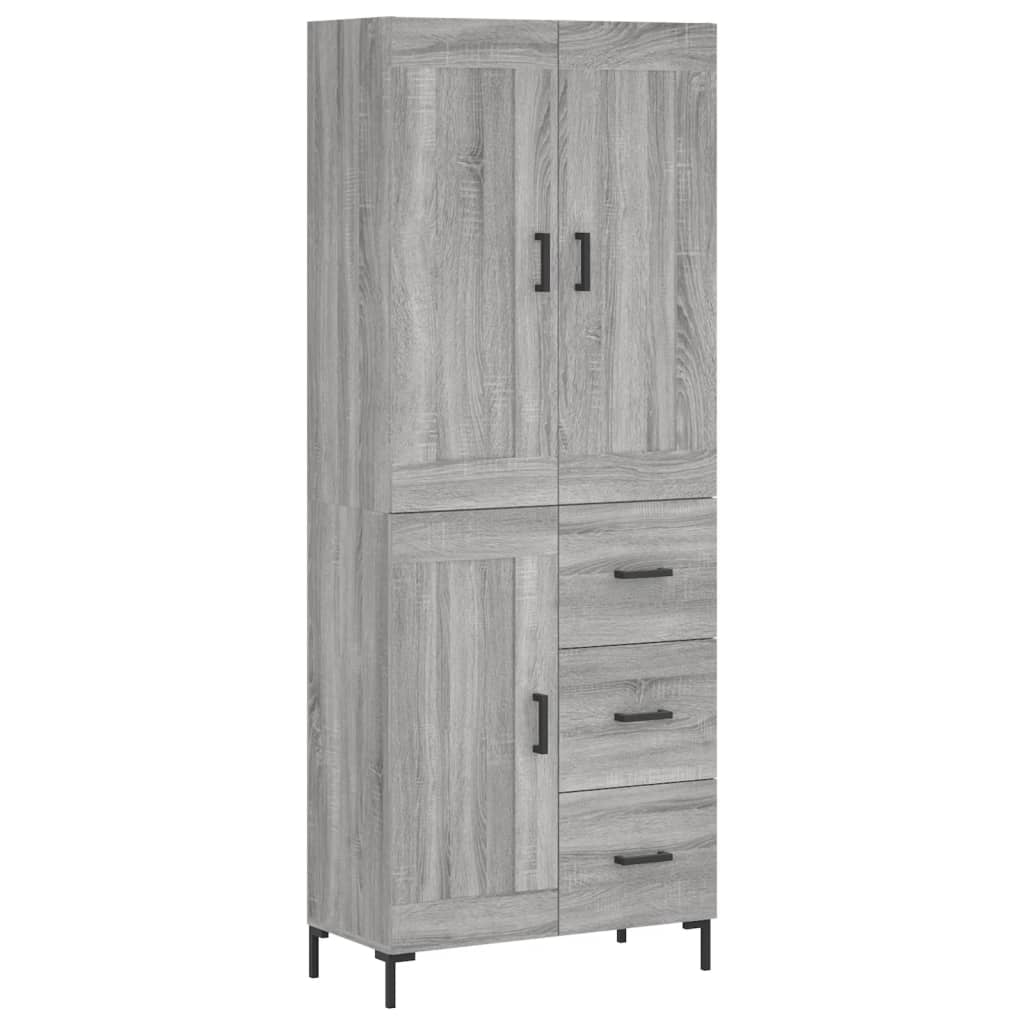 Highboard Grey Sonoma 69,5x34x180 cm Engineered Wood