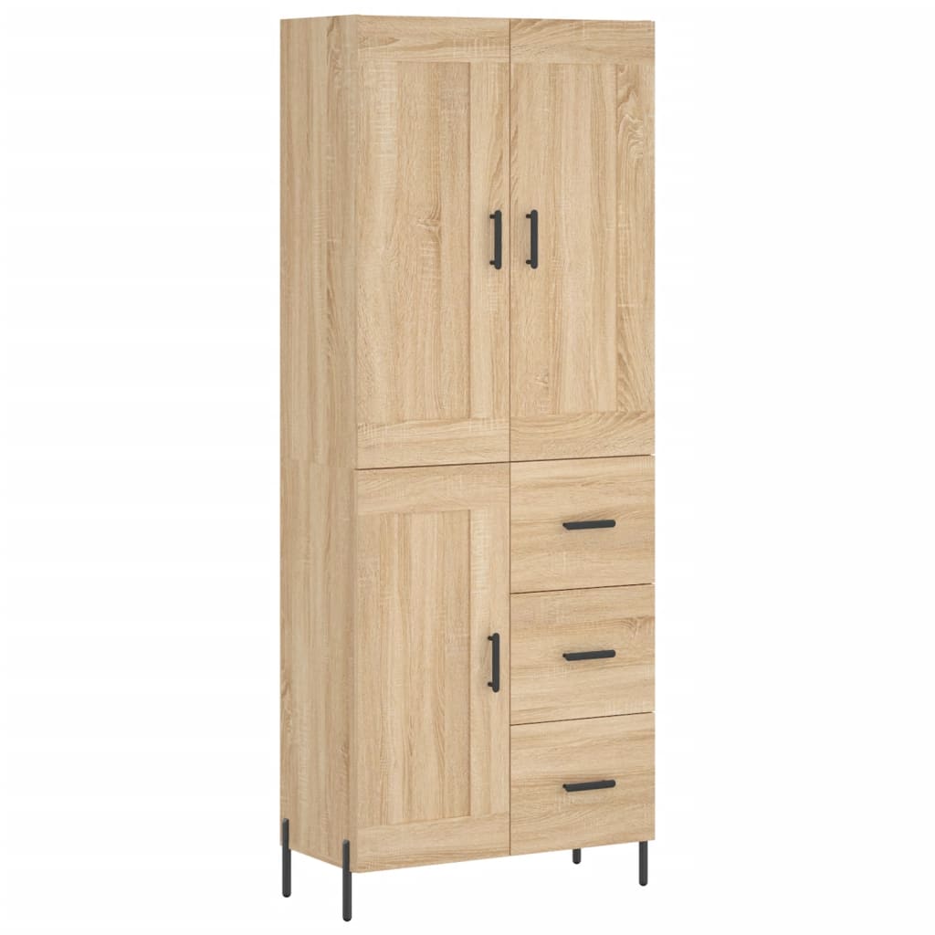 vidaXL Highboard Sonoma Oak 69.5x34x180 cm Engineered Wood