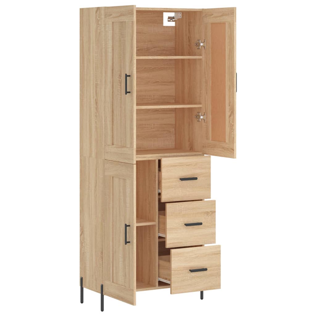 vidaXL Highboard Sonoma Oak 69.5x34x180 cm Engineered Wood