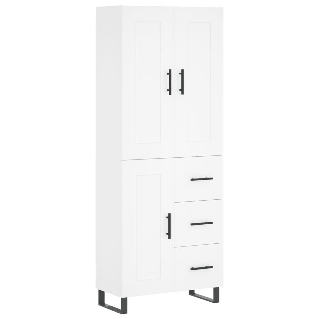 Highboard White 69,5x34x180 cm Engineered Wood