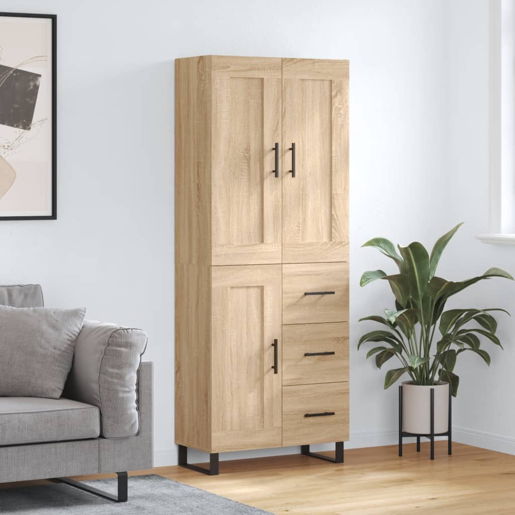 Highboard Sonoma Oak 69,5x34x180 cm Engineered Wood