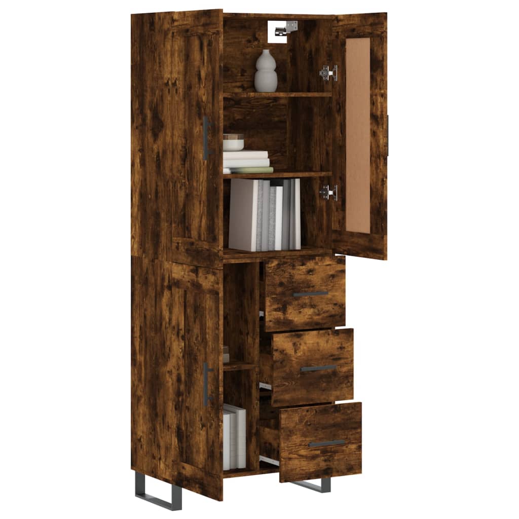 Highboard Smoked Oak 69,5x34x180 cm Engineered Wood