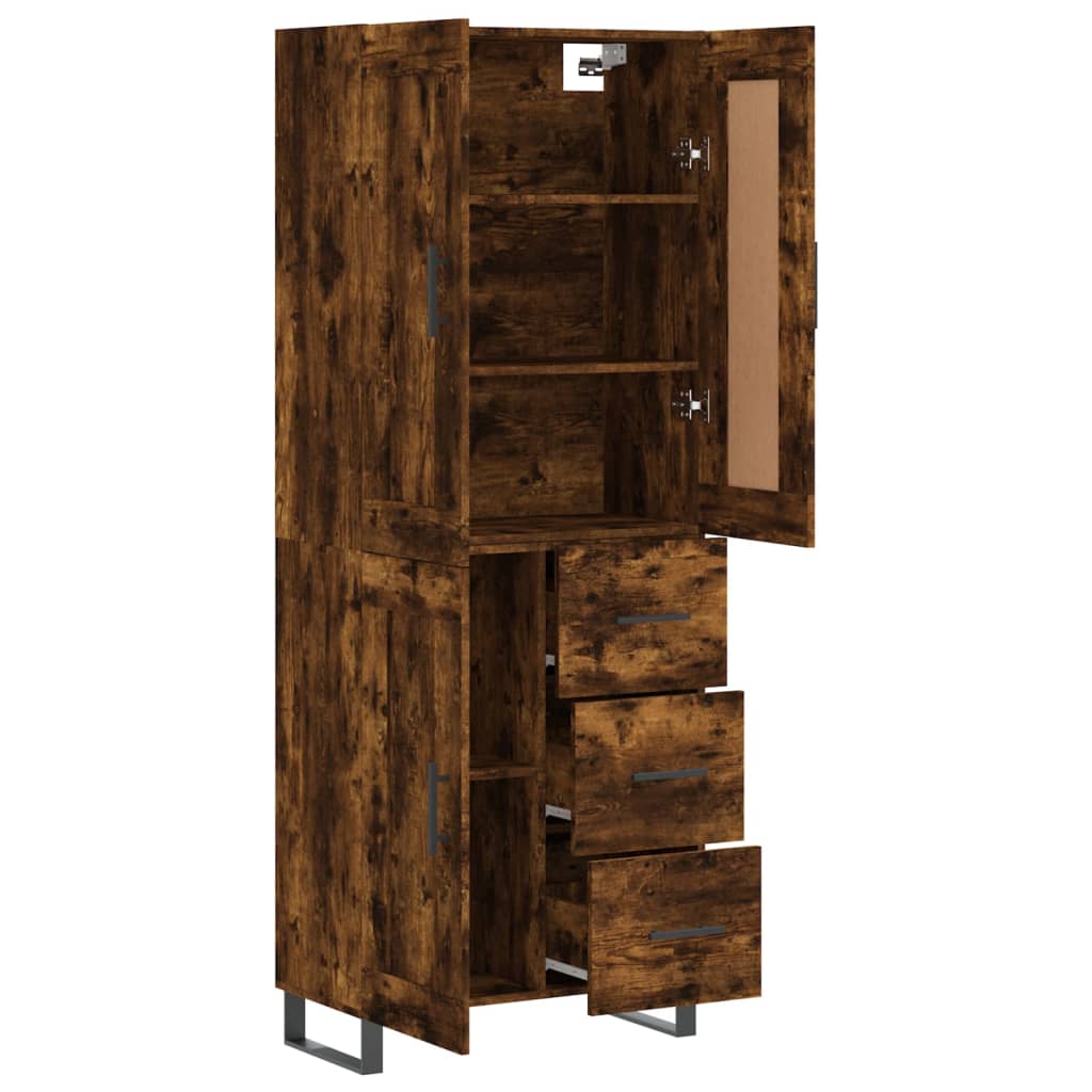 Highboard Smoked Oak 69,5x34x180 cm Engineered Wood