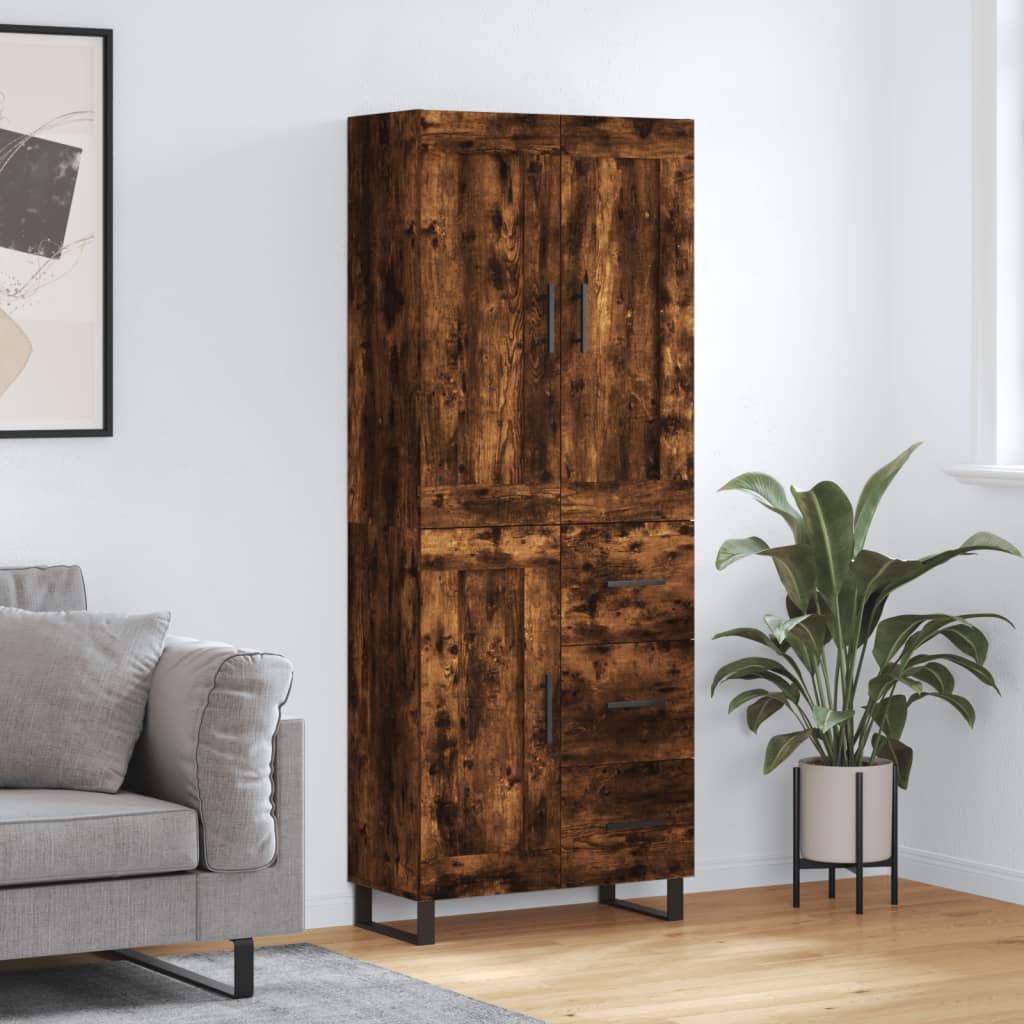 Highboard Smoked Oak 69,5x34x180 cm Engineered Wood