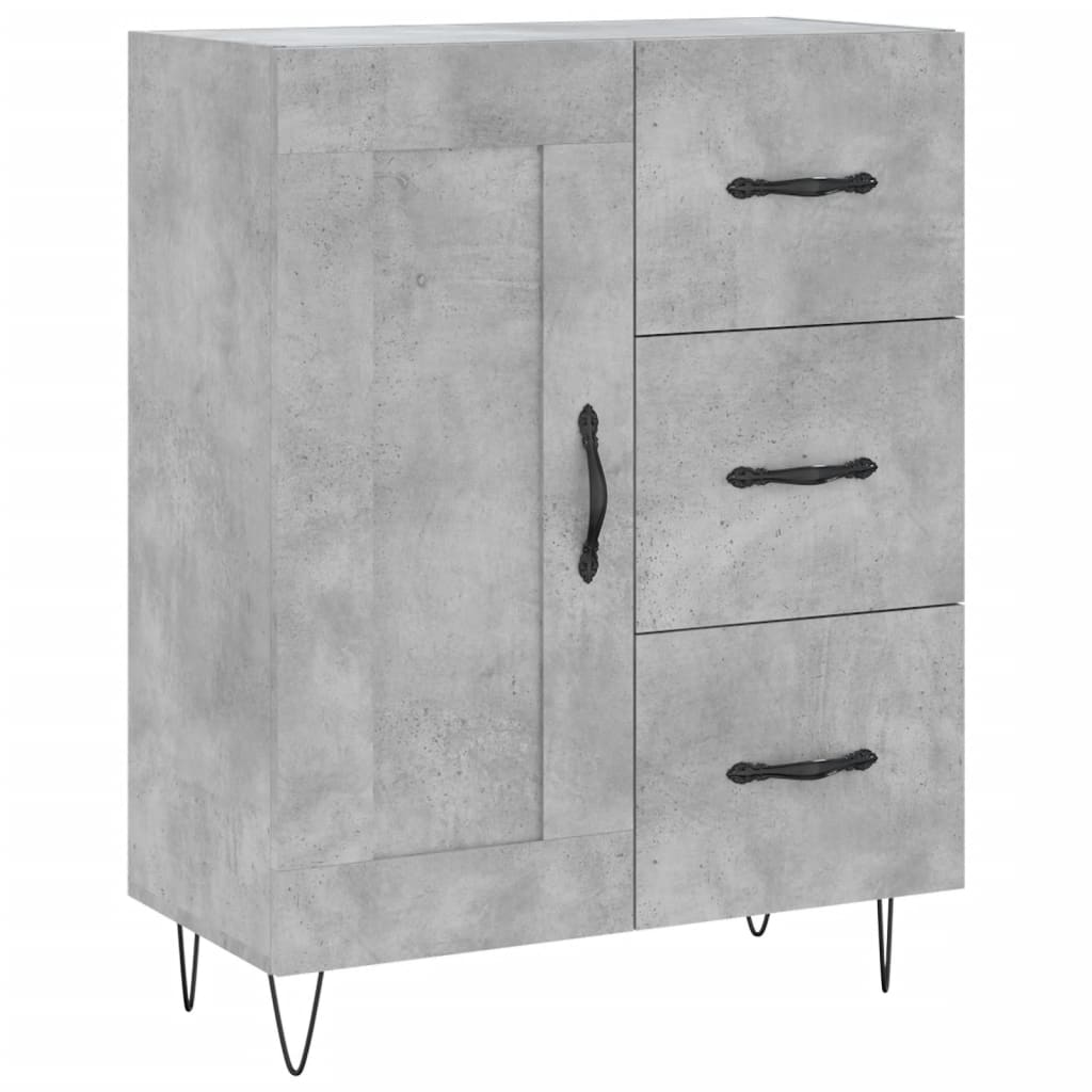 Highboard Concrete Grey 69,5x34x180 cm Engineered Wood