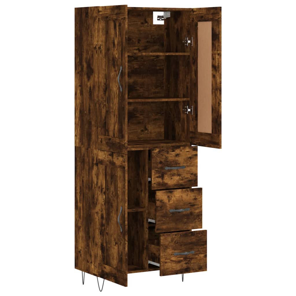 Highboard Smoked Oak 69.5x34x180 cm Engineered Wood