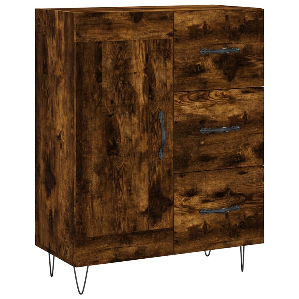 Highboard Smoked Oak 69.5x34x180 cm Engineered Wood