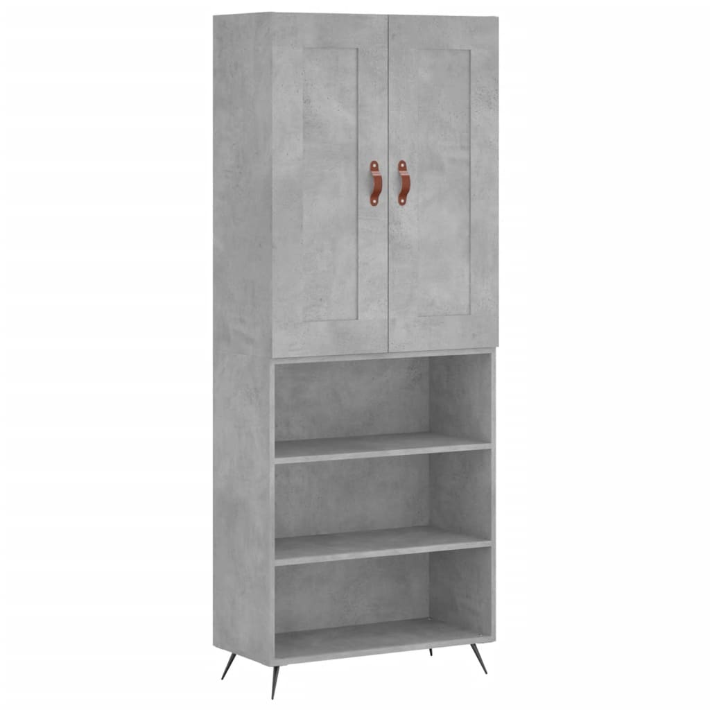 Highboard Concrete Grey 69,5x34x180 cm Engineered Wood