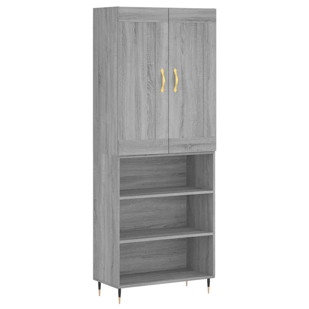 Highboard Grey Sonoma 69,5x34x180 cm Engineered Wood