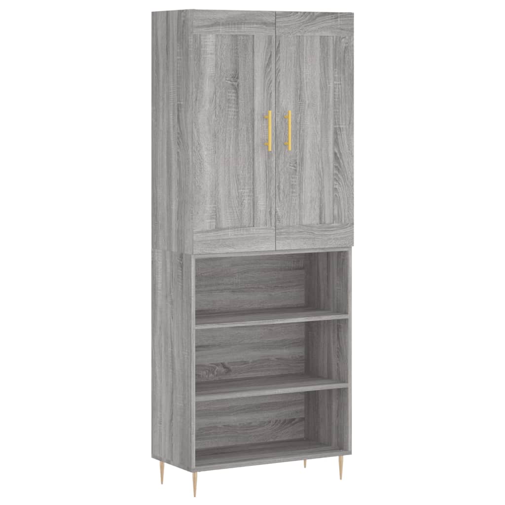 Highboard Grey Sonoma 69.5x34x180 cm Engineered Wood