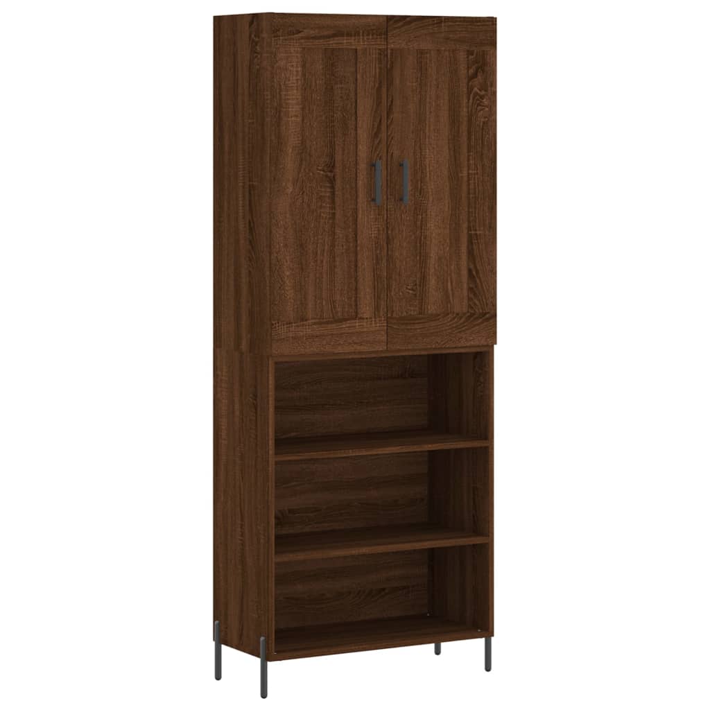 vidaXL Highboard Brown Oak 69.5x34x180 cm Engineered Wood