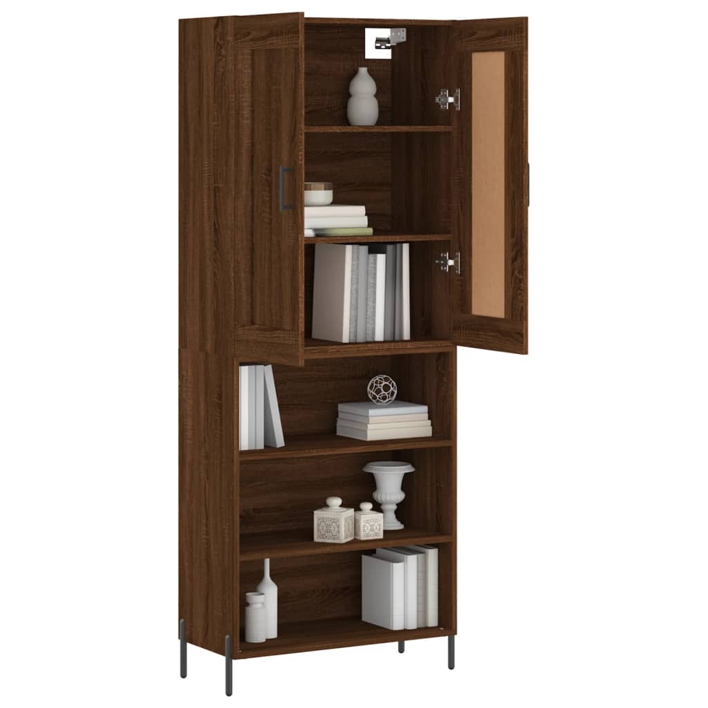 vidaXL Highboard Brown Oak 69.5x34x180 cm Engineered Wood