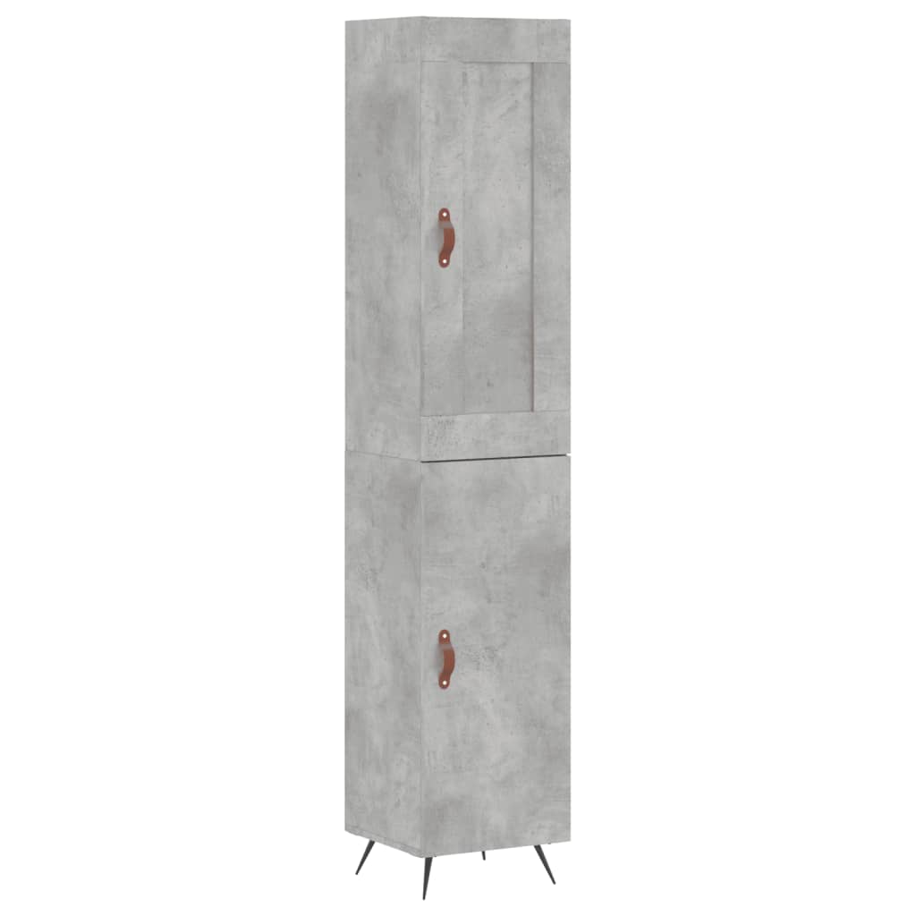Highboard Concrete Grey 34.5x34x180 cm Engineered Wood