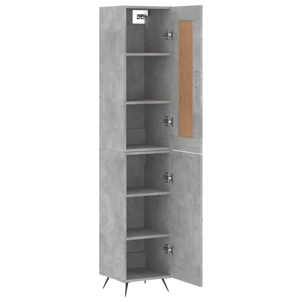 Highboard Concrete Grey 34.5x34x180 cm Engineered Wood